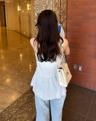 Long frill lace camisole