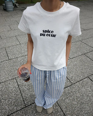 Striped Easy Pants with Waist String