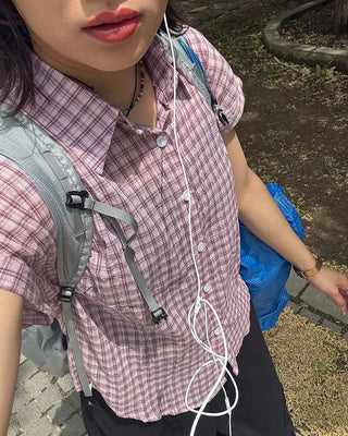Checked Roll-Up Half Shirt