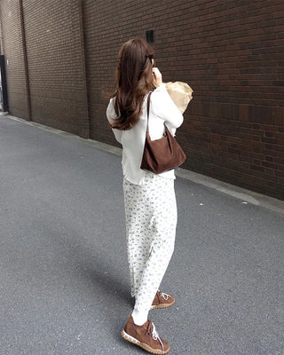 Flower Waist String Long Skirt