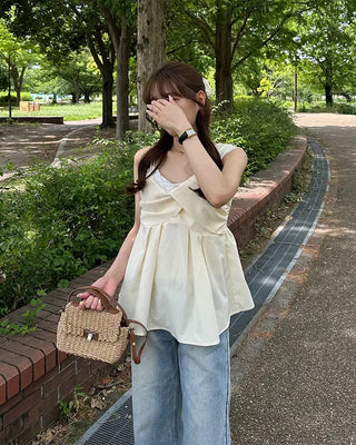 Asymmetrical Twist Bustier Blouse