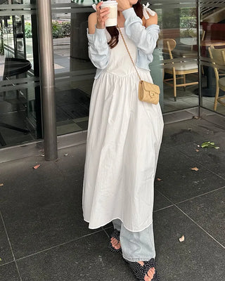 Ribbon flared long skirt