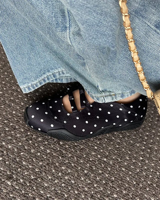 Polka Dot Ribbon Mary Jane Sneakers