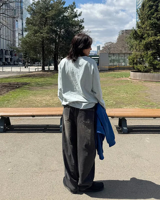 (UNISEX) Double Washed Balloon Denim Pants