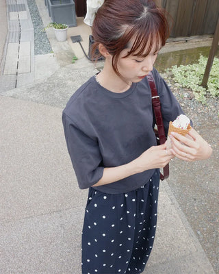Linen Dot Wide Easy Pants