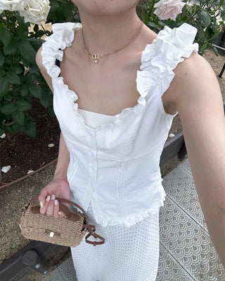 Frilled Shirring Camisole