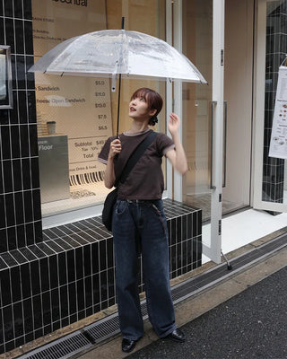 Side seam denim pants
