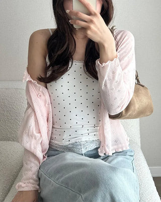 Dot lace point camisole