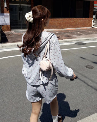 2-way Flower Zip Hoodie