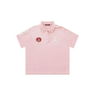 [MASONPRINCE] Heavyweight Henley Polo with Embroidery
