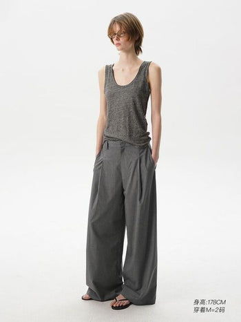 [MASONPRINCE] Single Pleat Relaxed Trousers