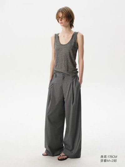 [MASONPRINCE] Single Pleat Relaxed Trousers