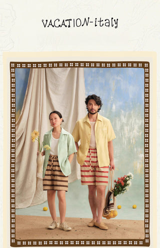 [CULTUM] Linen Cuban Collar Shirt