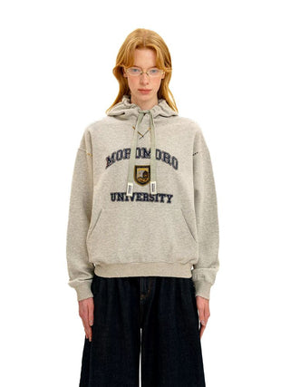 [Moromoro2] Preppy Badge Embroidered T-Shirt /  Hoodie