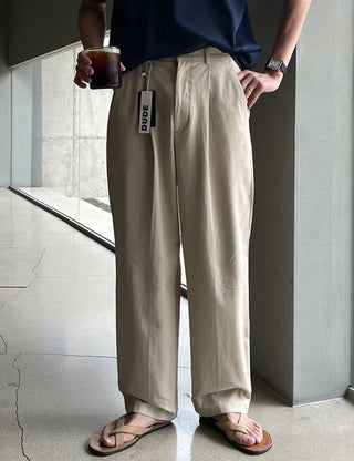 DUDE. Sand One-Pleat Pants (3 colors)