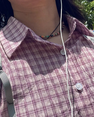 Checked Roll-Up Half Shirt