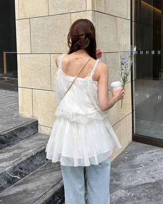 Chiffon lace blouse