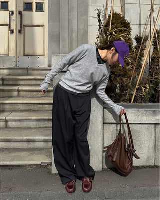 Drape-form buckle shoulder bag