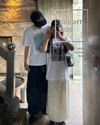 Photo print oversized T-shirt