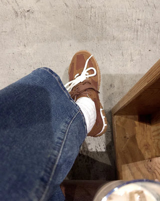 Two-tone strap sneakers