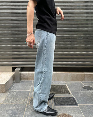 Washed wide-leg denim
