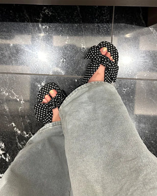 Big Ribbon Mule Sandals