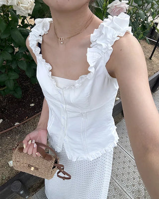 Frilled Shirring Camisole