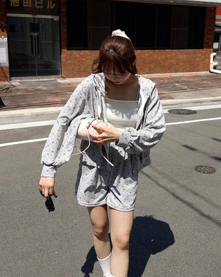 2-way Flower Zip Hoodie