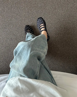 Polka Dot Ribbon Mary Jane Sneakers