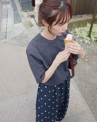 Linen Dot Wide Easy Pants