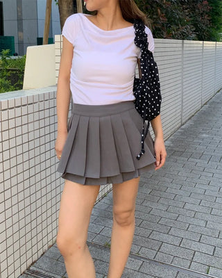 Dot Shirring Shoulder Bag