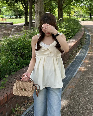 Asymmetrical Twist Bustier Blouse