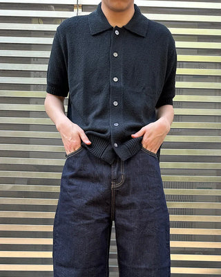 Boucle Collar Short-Sleeve Cardigan