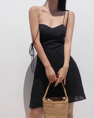 retro slim waist A-line dress