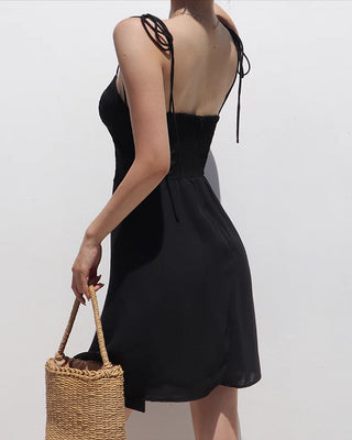 retro slim waist A-line dress