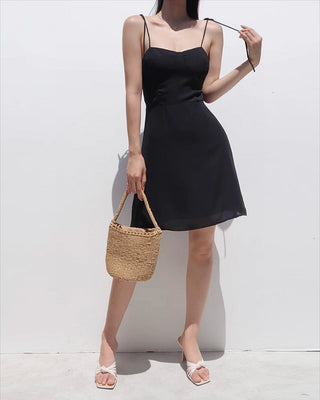 retro slim waist A-line dress