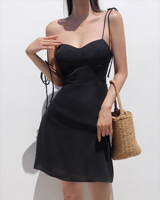 retro slim waist A-line dress