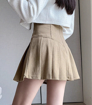 retro strappy high waist pleated skirt