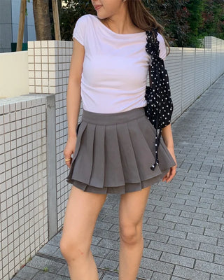 Dot Shirring Shoulder Bag
