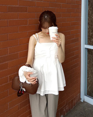 Ribbon flare camisole