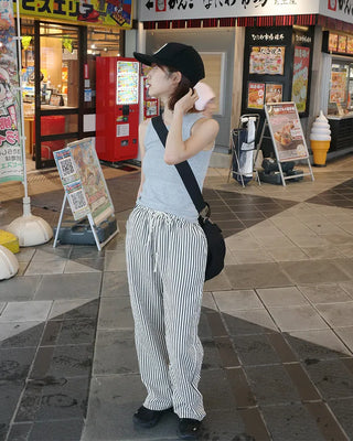 Colored ribbed sleeveless top