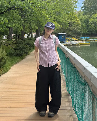 Checked Roll-Up Half Shirt