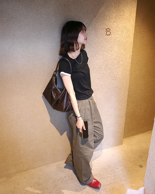 Layered short-sleeved T-shirt