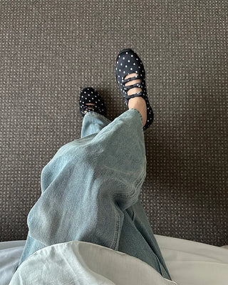 Polka Dot Ribbon Mary Jane Sneakers