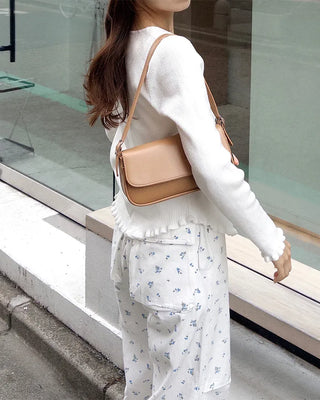Knit frill camisole & cardigan set