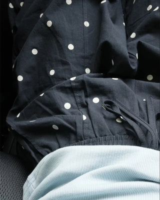 Linen Dot Wide Easy Pants