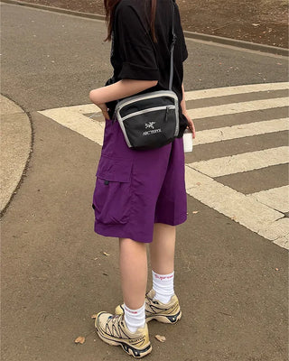 Belted cargo Bermuda shorts