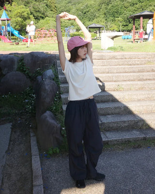 Elastic waist parachute pants