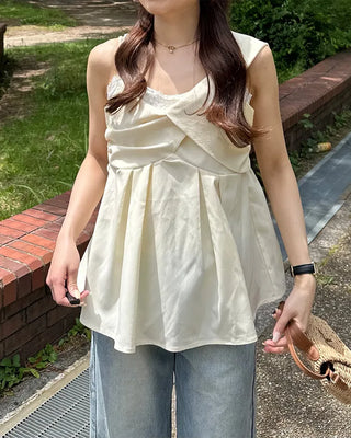 Asymmetrical Twist Bustier Blouse