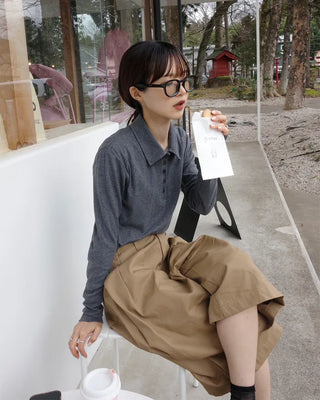 Side-tucked Bermuda shorts